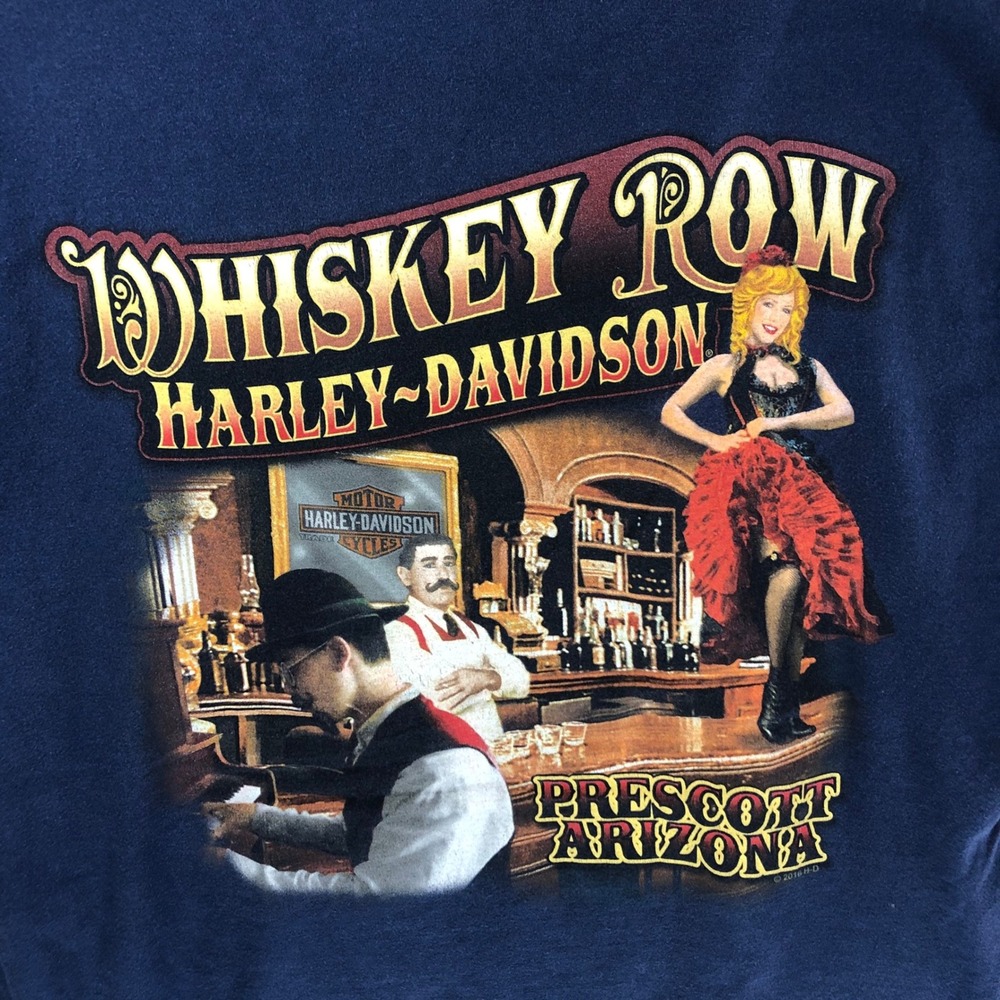 Harley-Davidson Mens Whiskey Row Prescott Arizona Graphic T-Shirt Navy Large - Picture 4 of 7